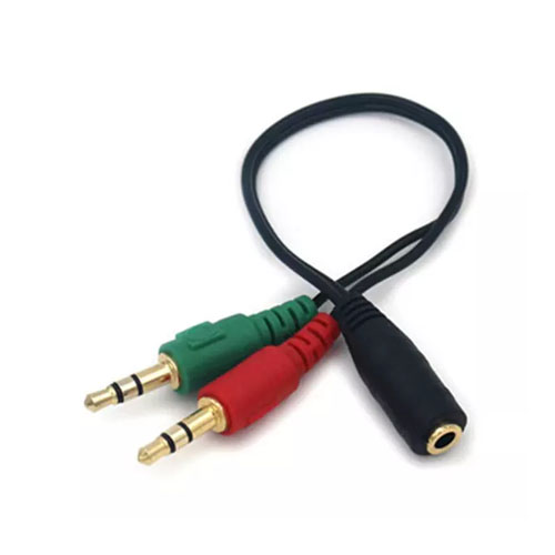 new type Microphone Stereo Jack 1 Female To 2 Male Audio Cable Headphone Splitter For Computer