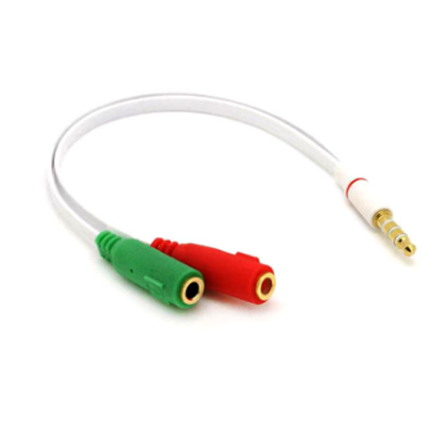 gold plating 3.5mm 1 male to 2 female audio y splitter aux cable for speaker