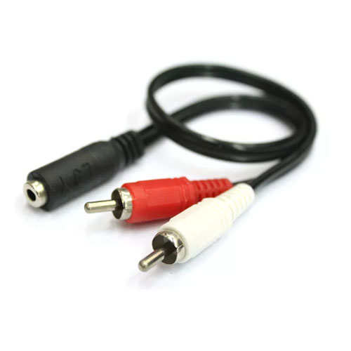 Socket to Headphone 3.5 AUX Adapter 3.5mm jack stereo female to 2RCA female For DVD Amplifiers