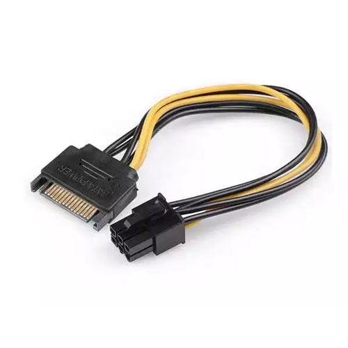 SATA Cable 15pin to 6 pin cable 18AWG SATA hard disk graphics card power supply cable