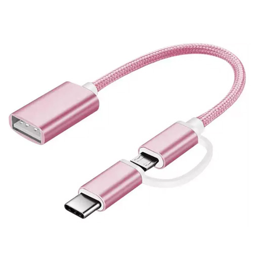 USB charging cable 2 in 1 Type C Micro USB 3.0 Female OTG Adapter Cable adapter