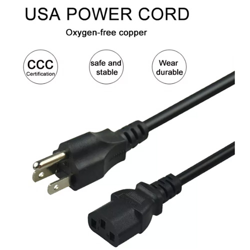  USA US AC Power Cord 3 Prong American IEC C13 Supply Lead Extension Cable 