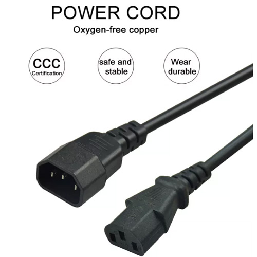 High Quality Laptop Computer Extension Cord 1M 1.5M 2M Copper Power Cable