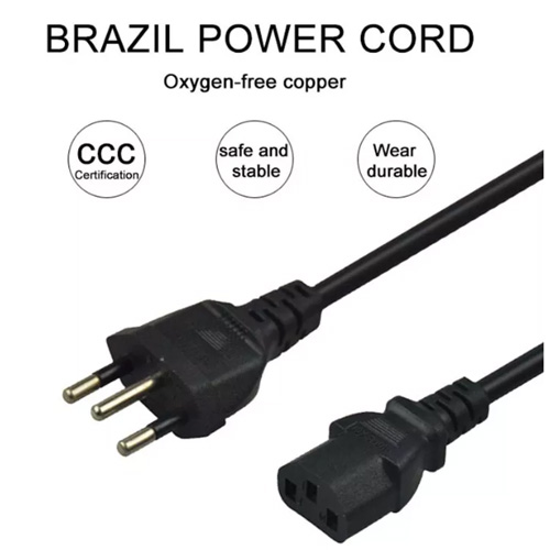 Brazil Plug 1m 1.5m 1.8m 2m AC Power Cord Cable for PC Adapter Supply Power Cords