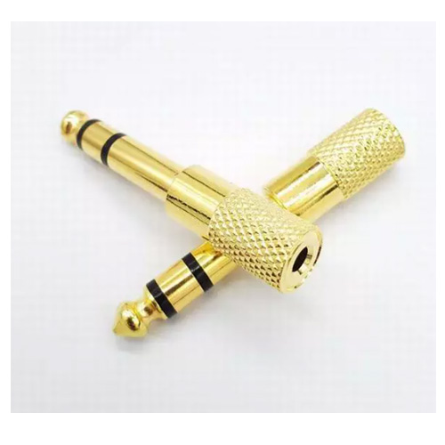 Gold Plated 6.5mm Stereo Male Plug To 3.5mm Female Jack Audio Connector